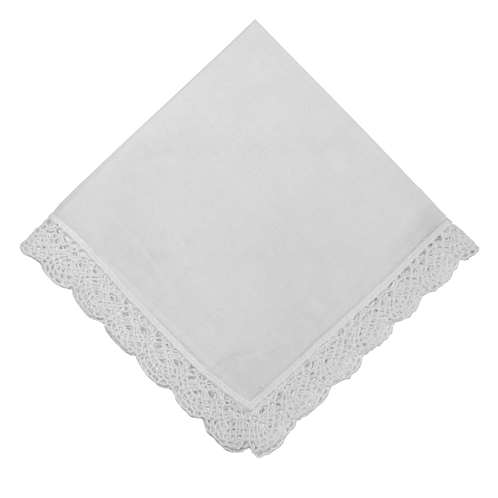 Dainty Cotton Handkerchief with Crochet Edges Set of 3