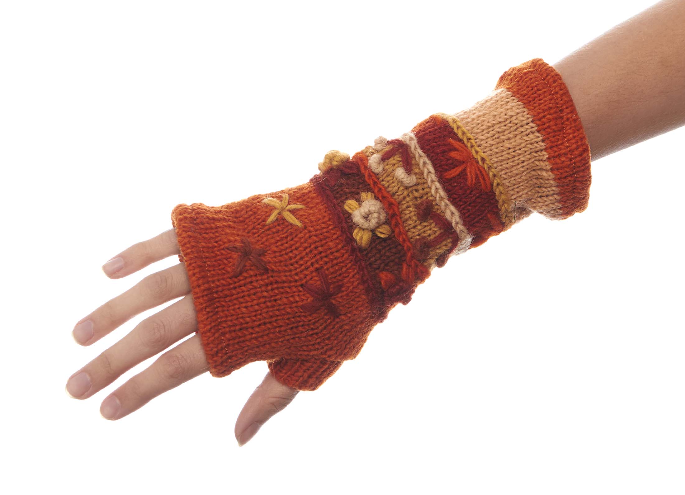 Hand Knitted Wool Wrist Warmers with Fleece Lining eBay