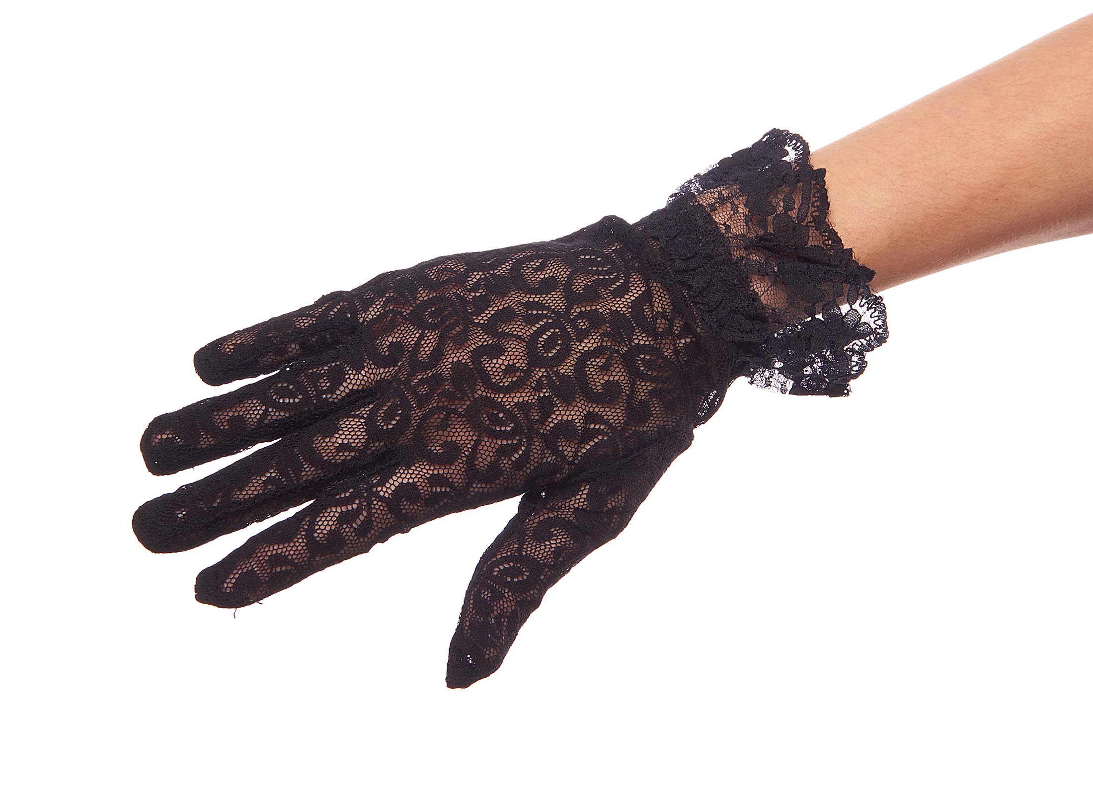 Ruffled Grace Ladies Wrist Length Lace Glove