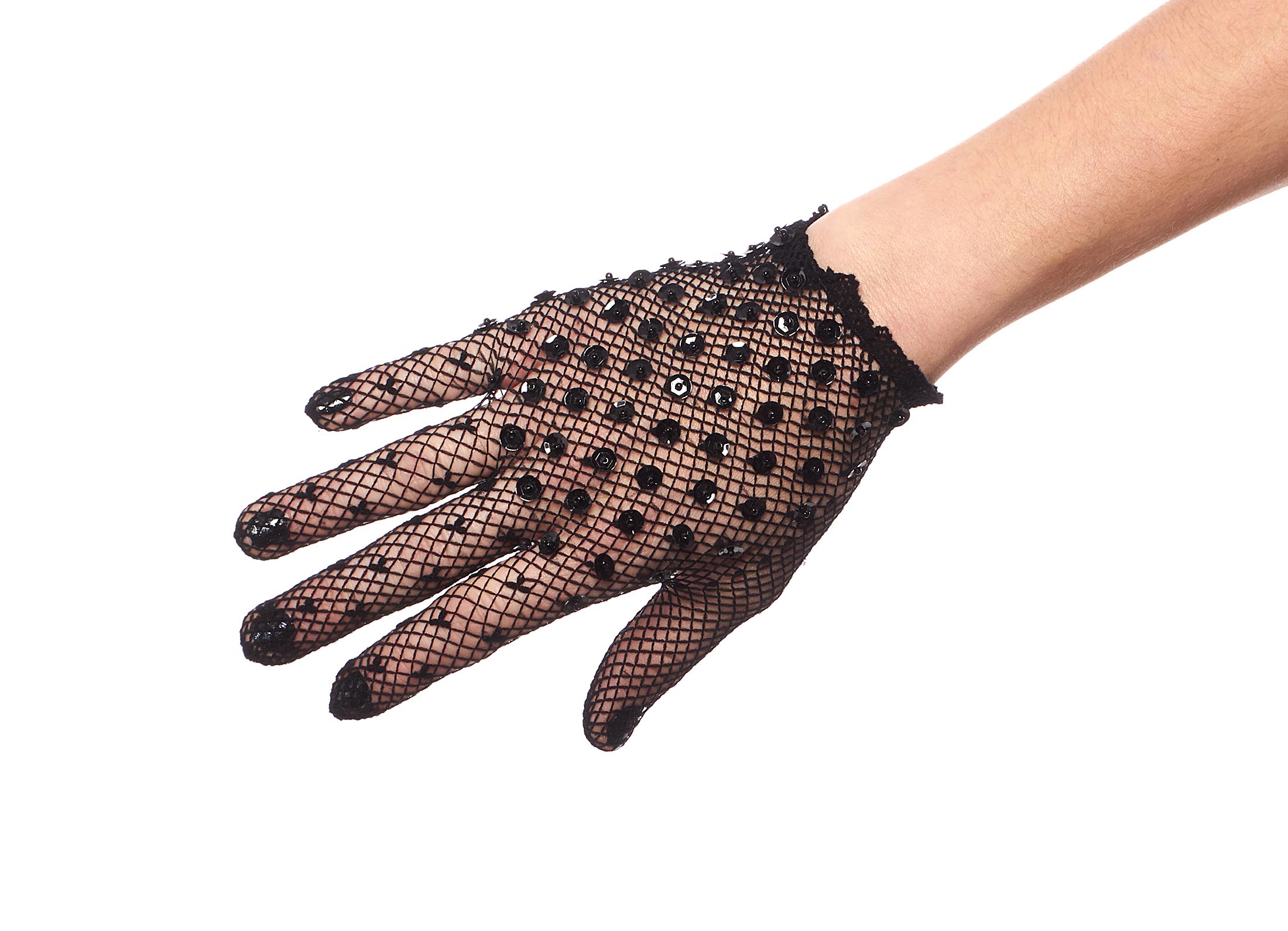 First Impression Wrist Length Gloves with Sequins
