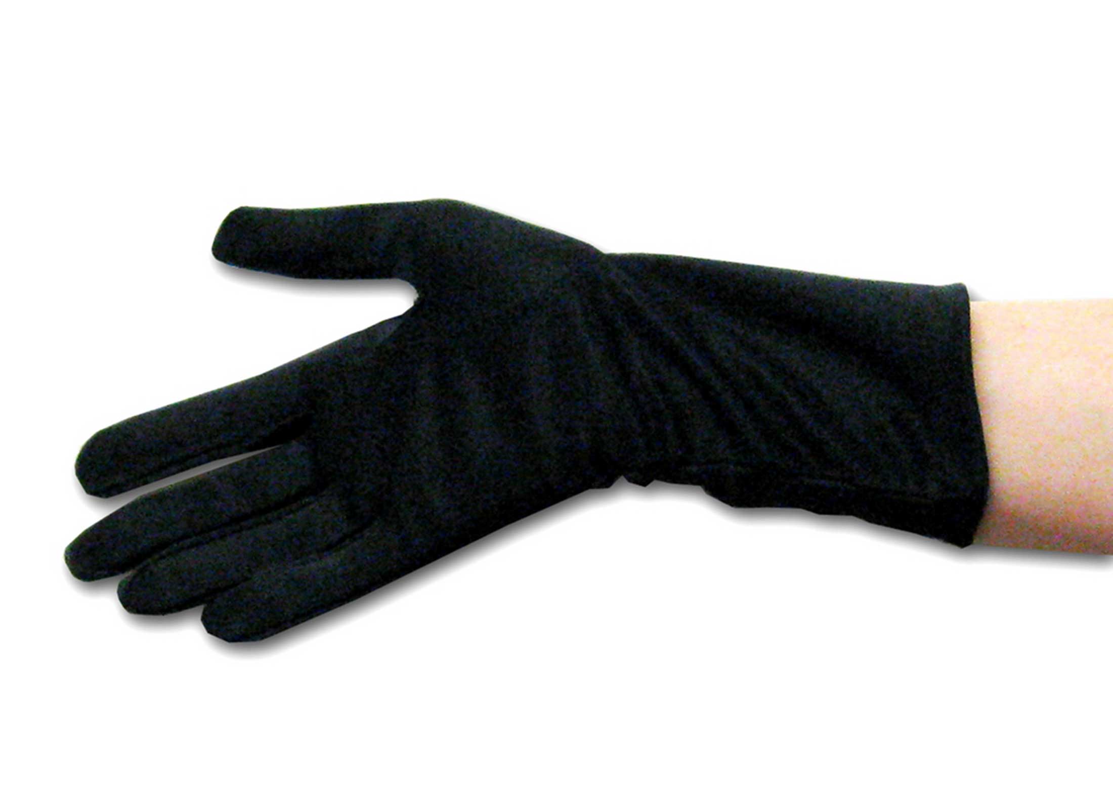 Black Double Woven Nylon Gloves Over the Wrist Length