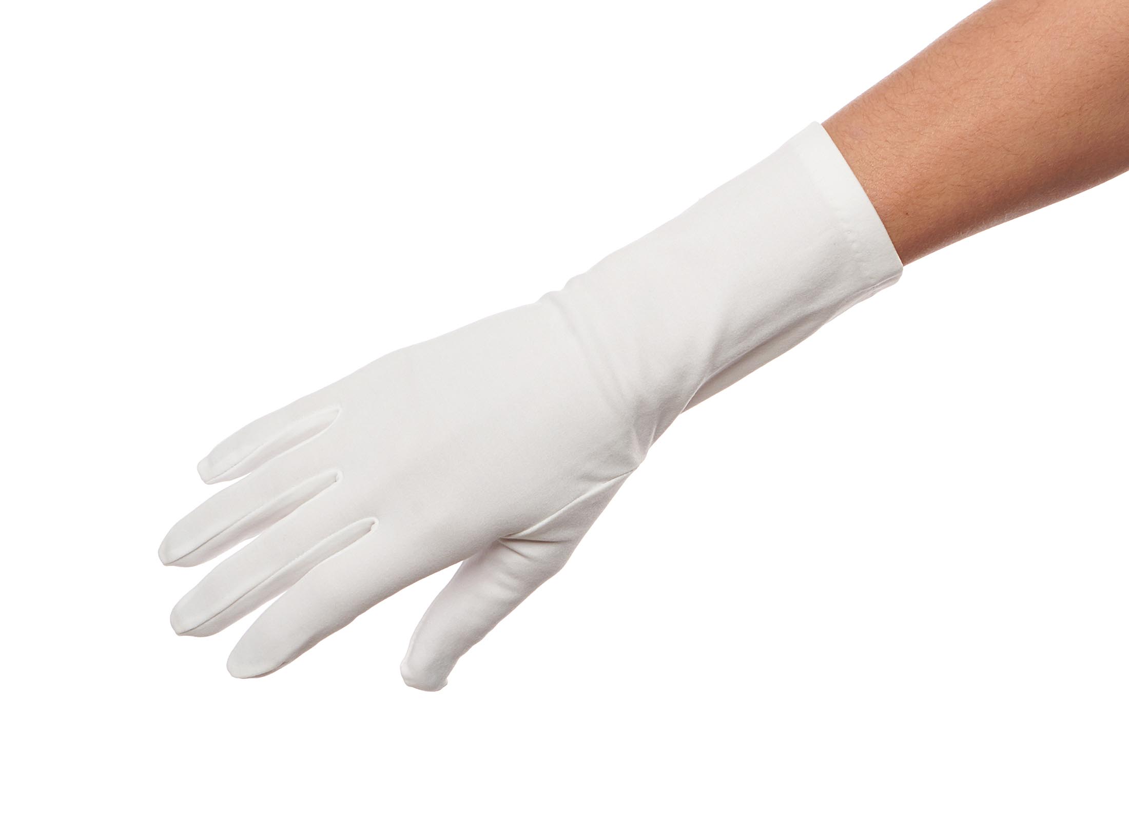 Uniquely Uniform Over the Wrist Matte Finish Gloves, Diamond White