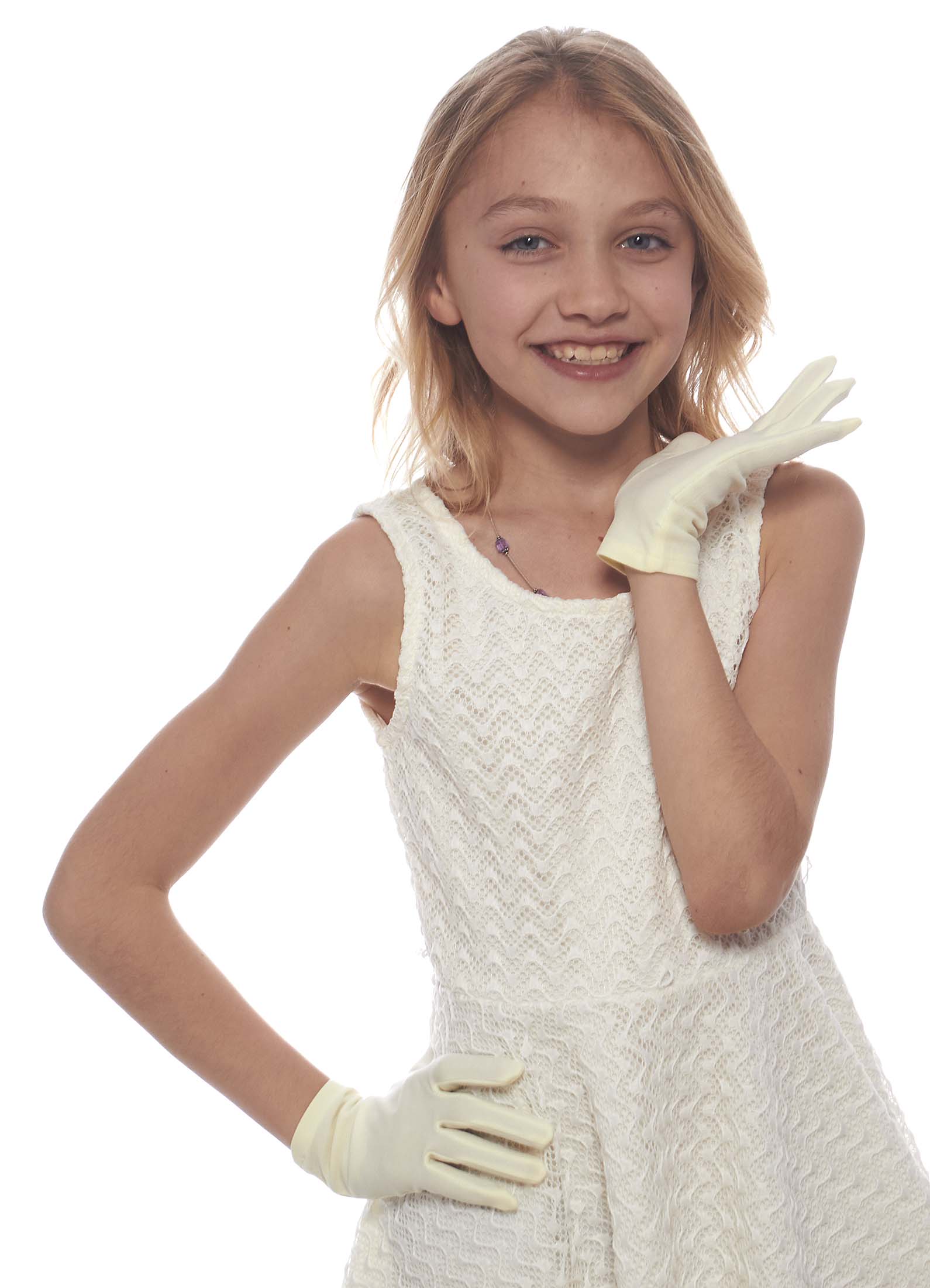 Show Must Go On Wrist Length Matte Finish Gloves for Girls