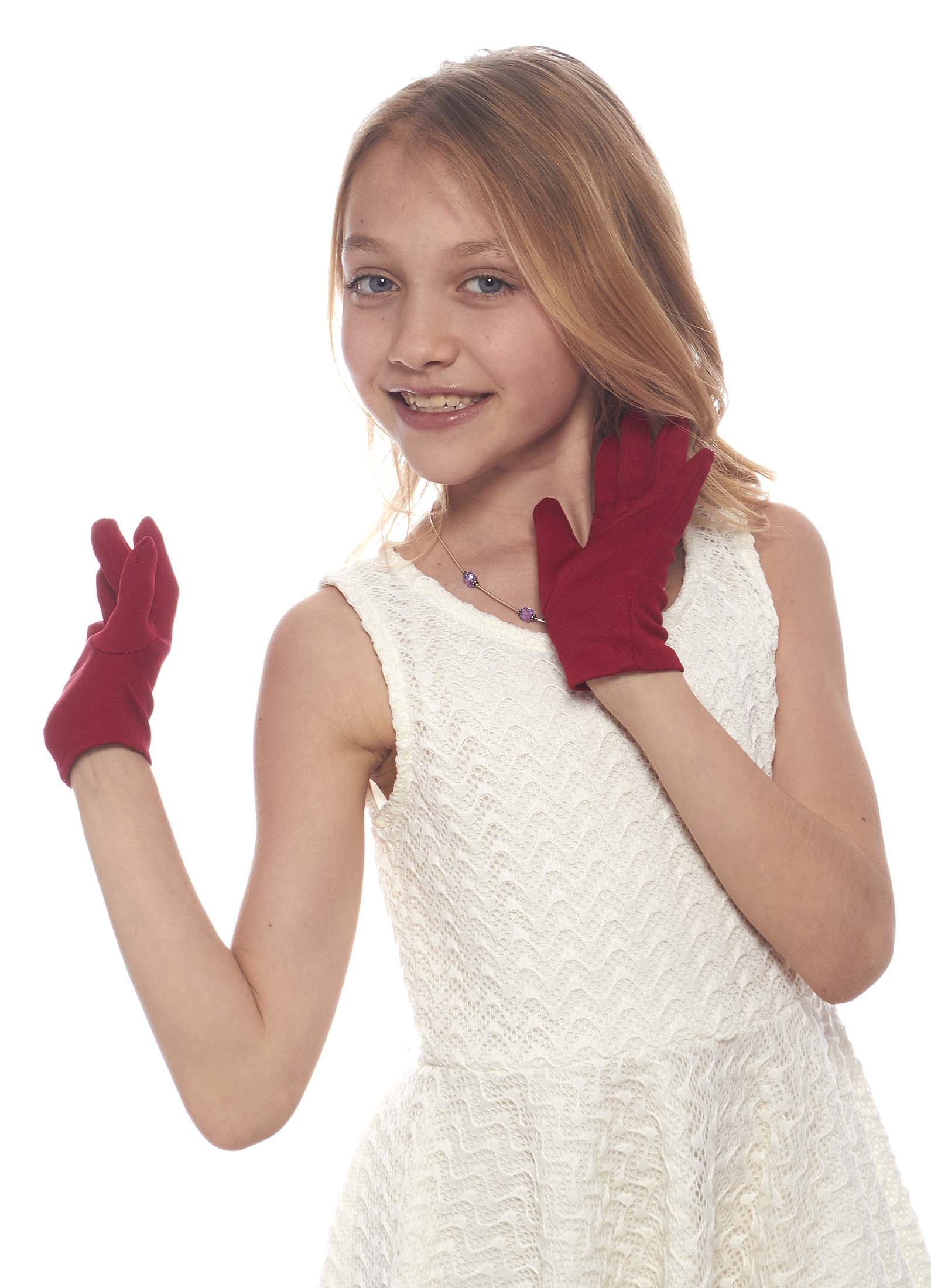 Show Must Go On Wrist Length Matte Finish Gloves for Girls
