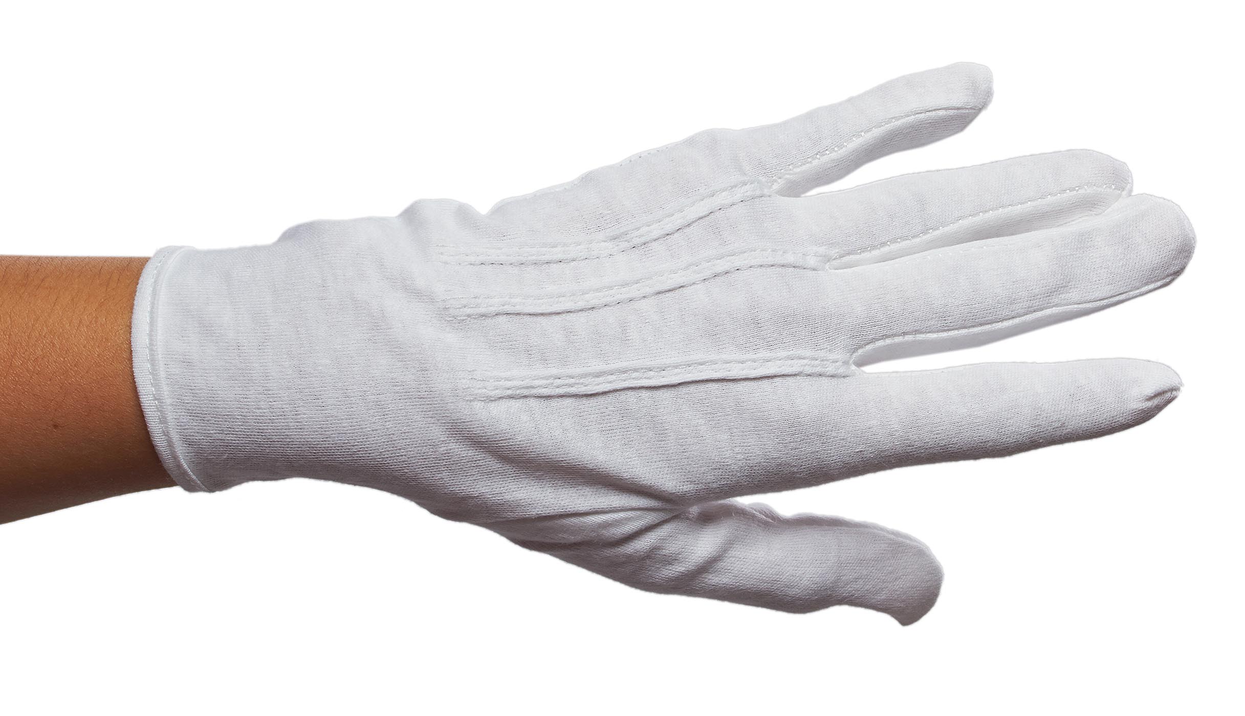 Ringmaster White Cotton Gloves with Snap Closure