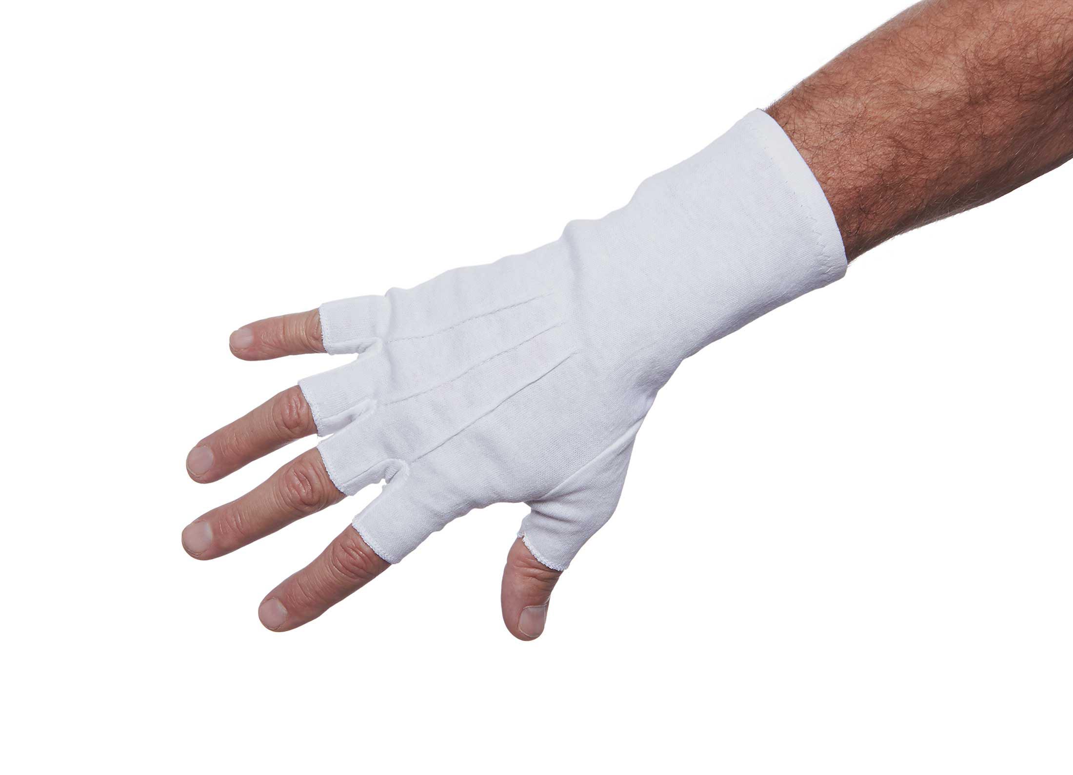 Big Ten Half Finger Wrist Length Cotton Gloves for Men