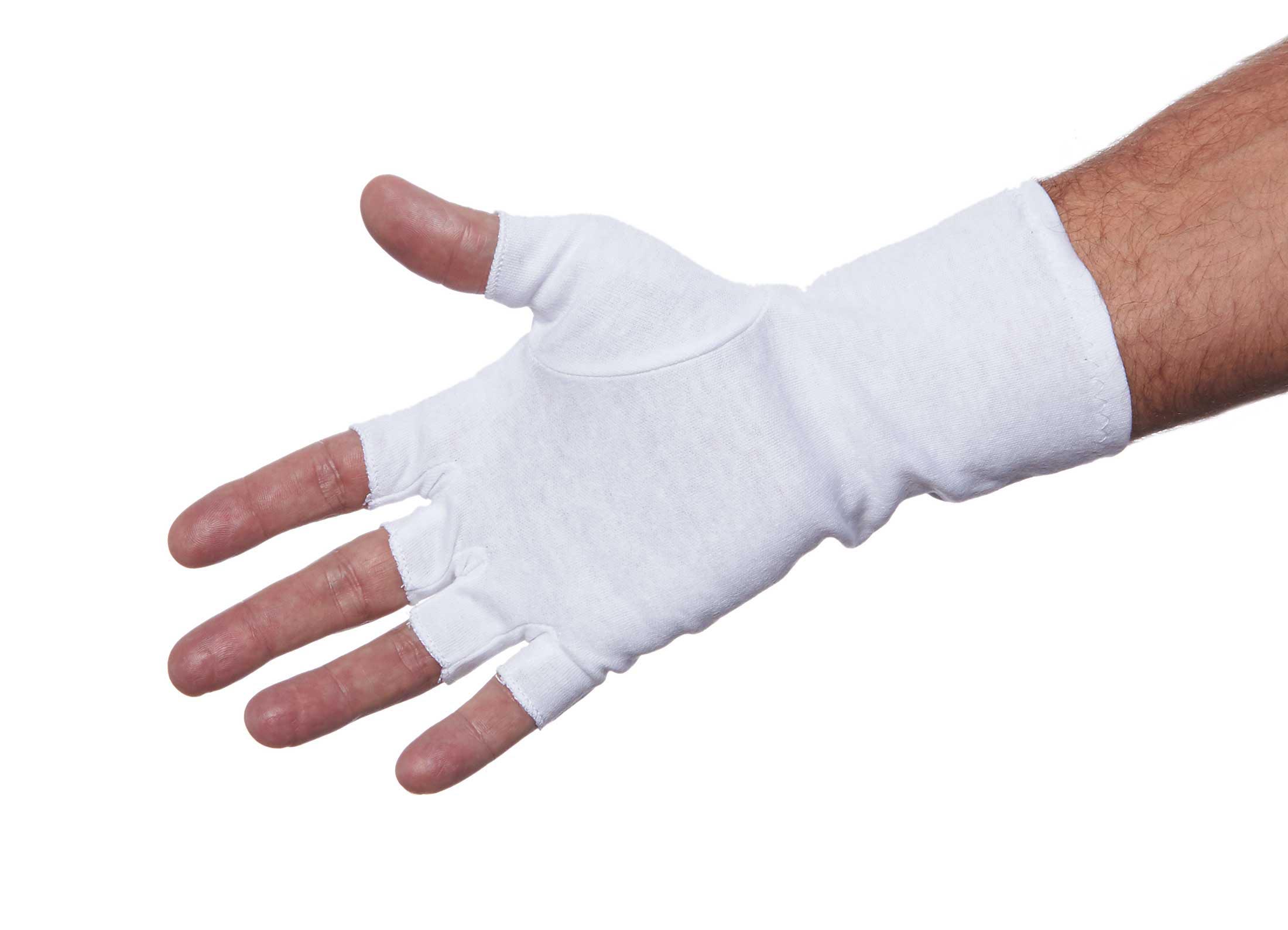 Big Ten Half Finger Wrist Length Cotton Gloves for Men