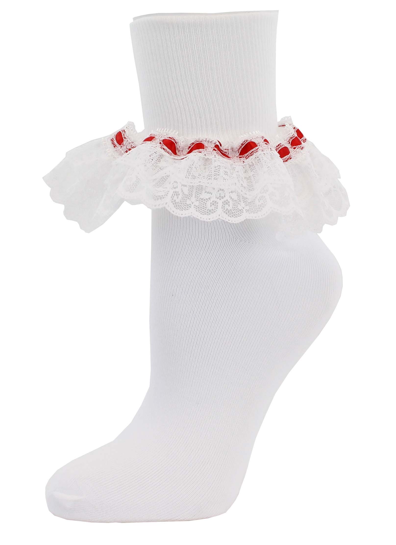 I Love Satin Eyelet Lace Bobby Socks for Girls eBay