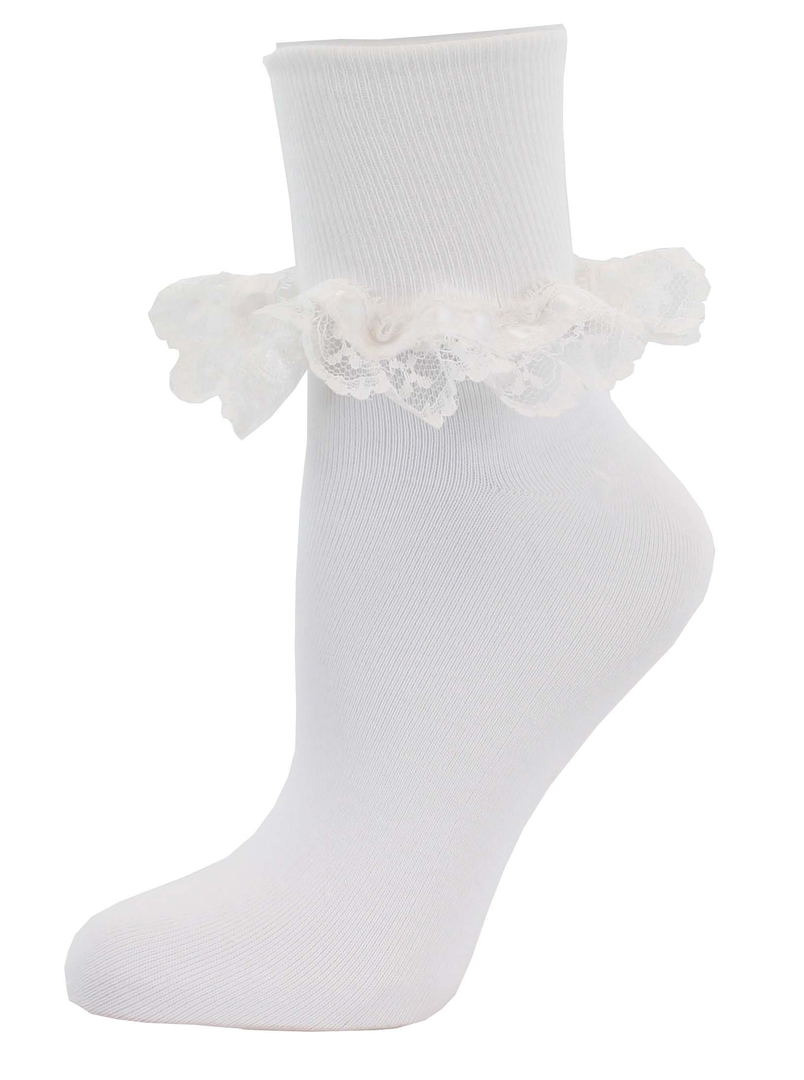 I Love Satin Eyelet Lace Bobby Socks for Girls eBay
