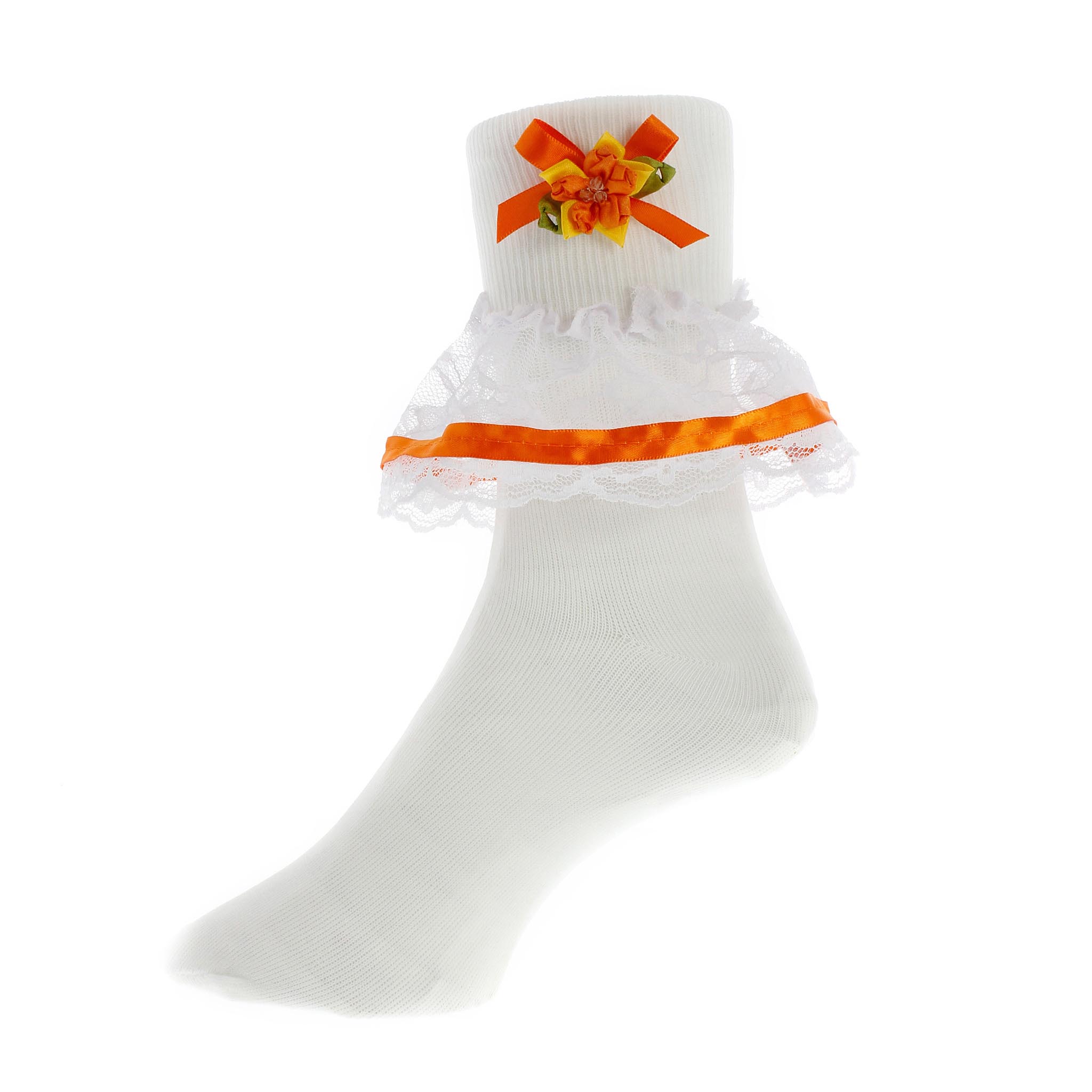 Girls Lace & Ribbon Nylon Bobby Socks eBay