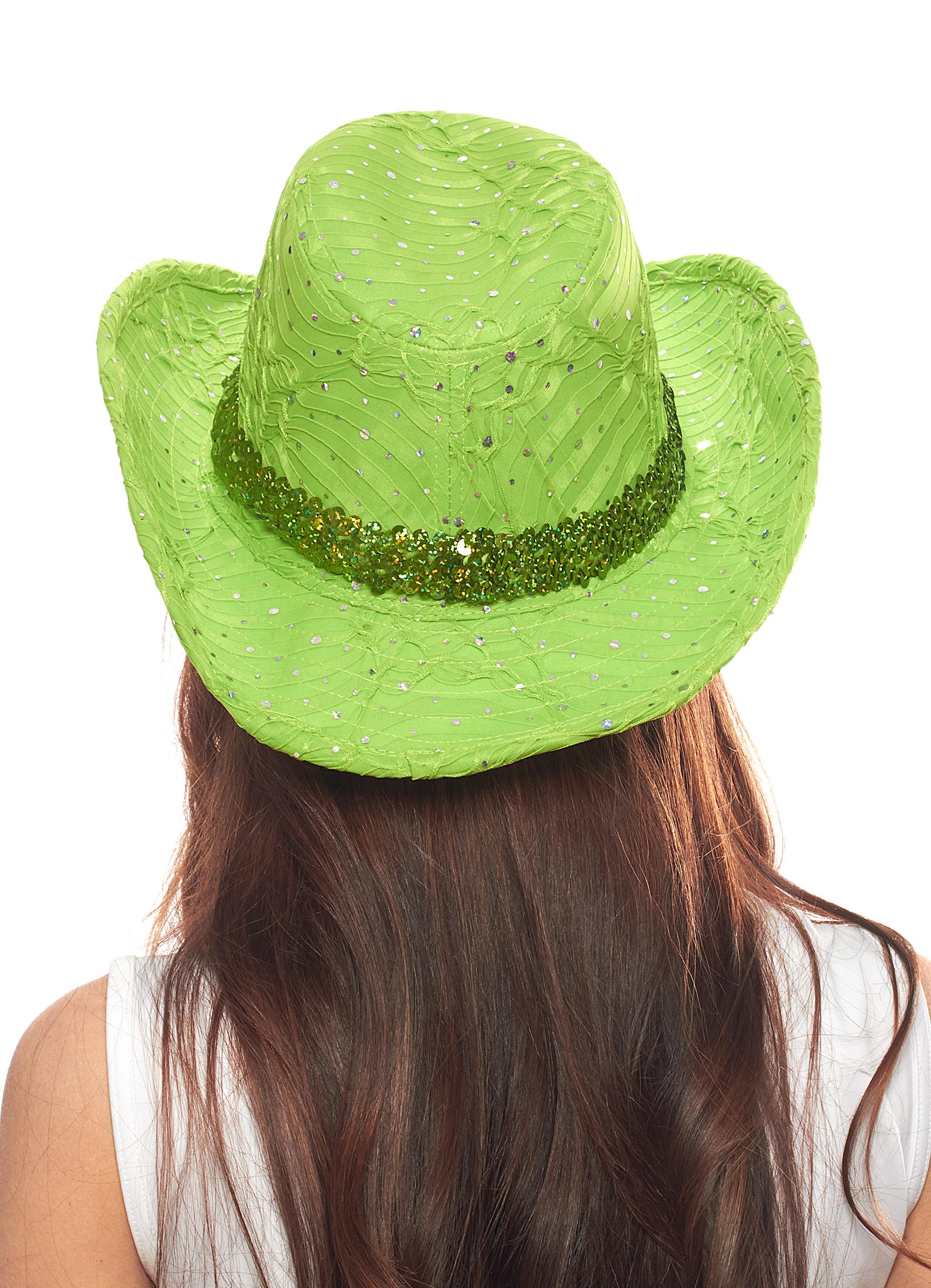 Glitter Sequin Trim Cowboy Hat for Ladies