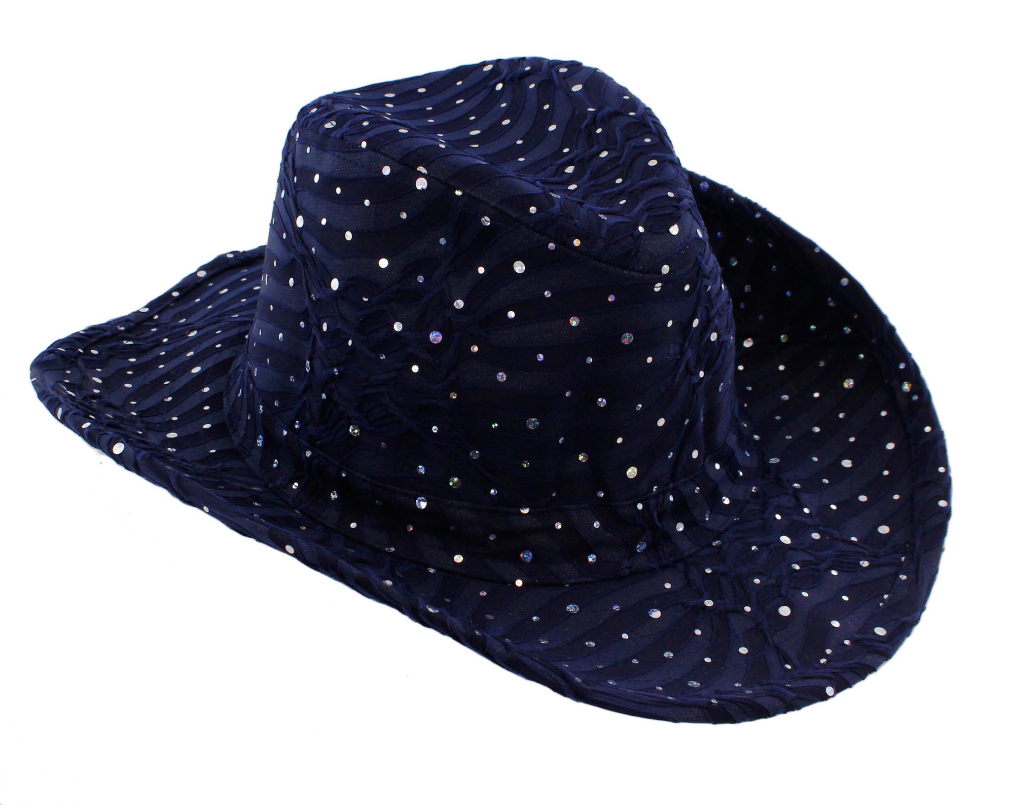 Glitter Sequin Trim Cowboy Hat for Ladies