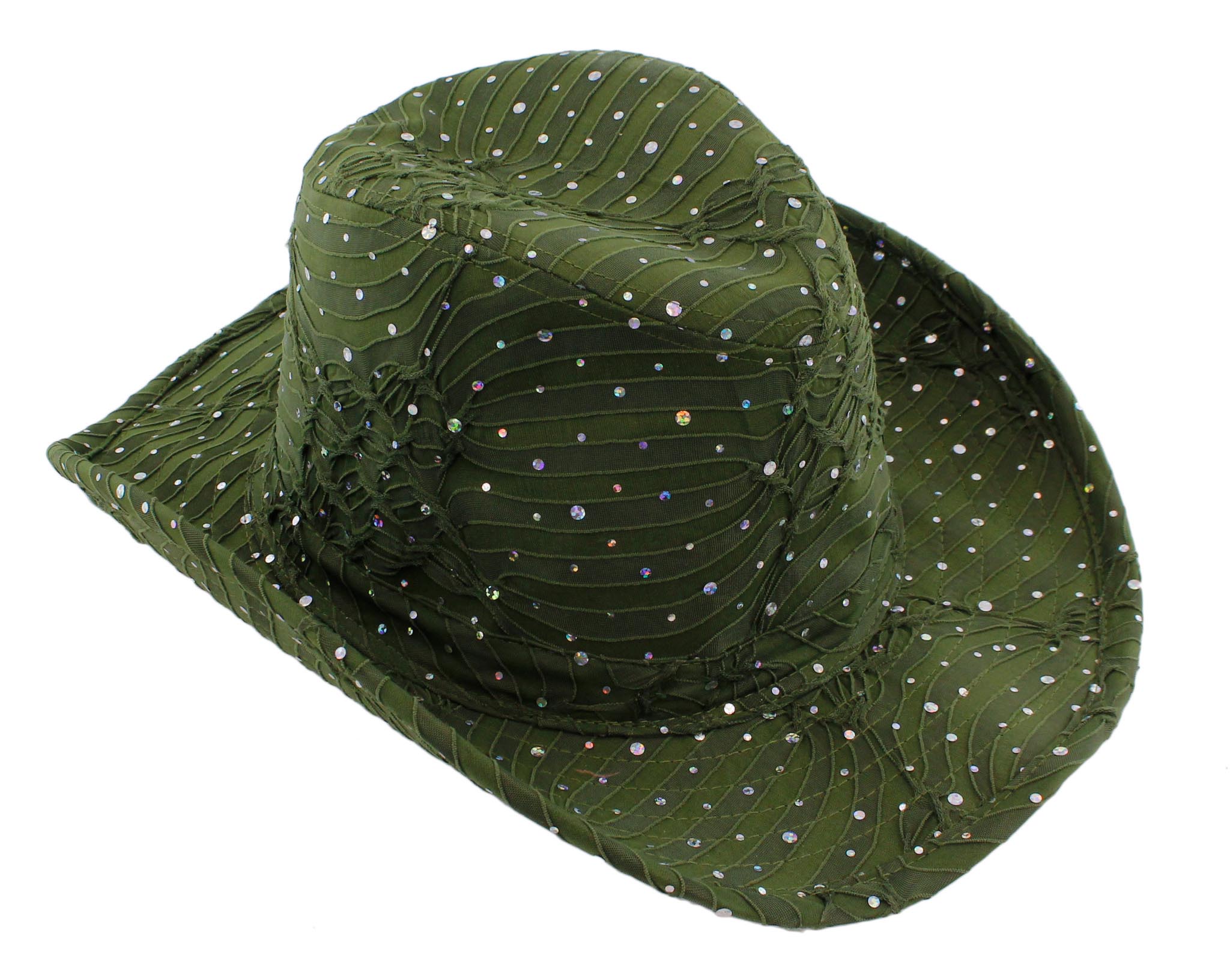 Glitter Sequin Trim Cowboy Hat for Ladies