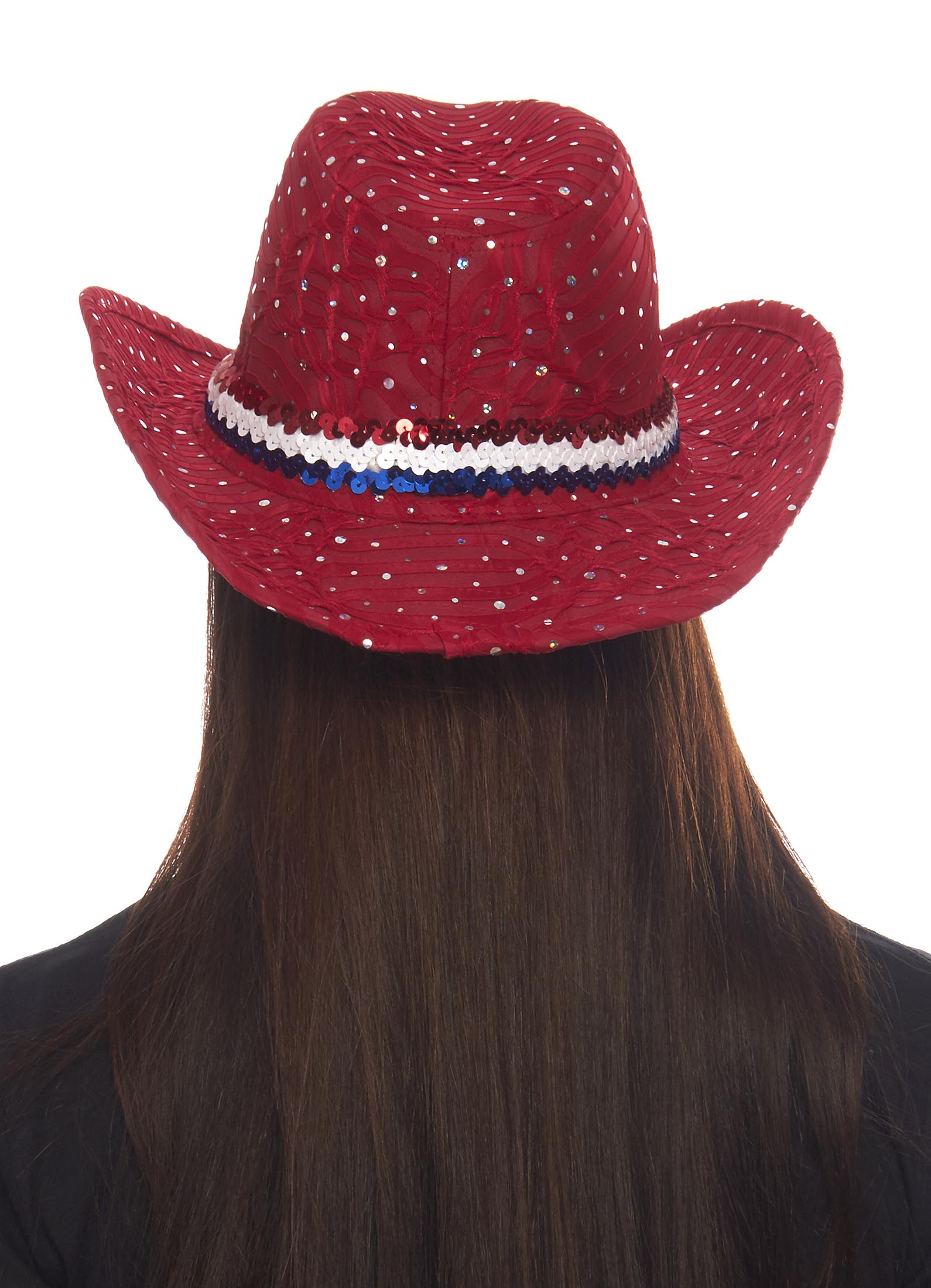 Glitter Sequin Trim Cowboy Hat for Ladies