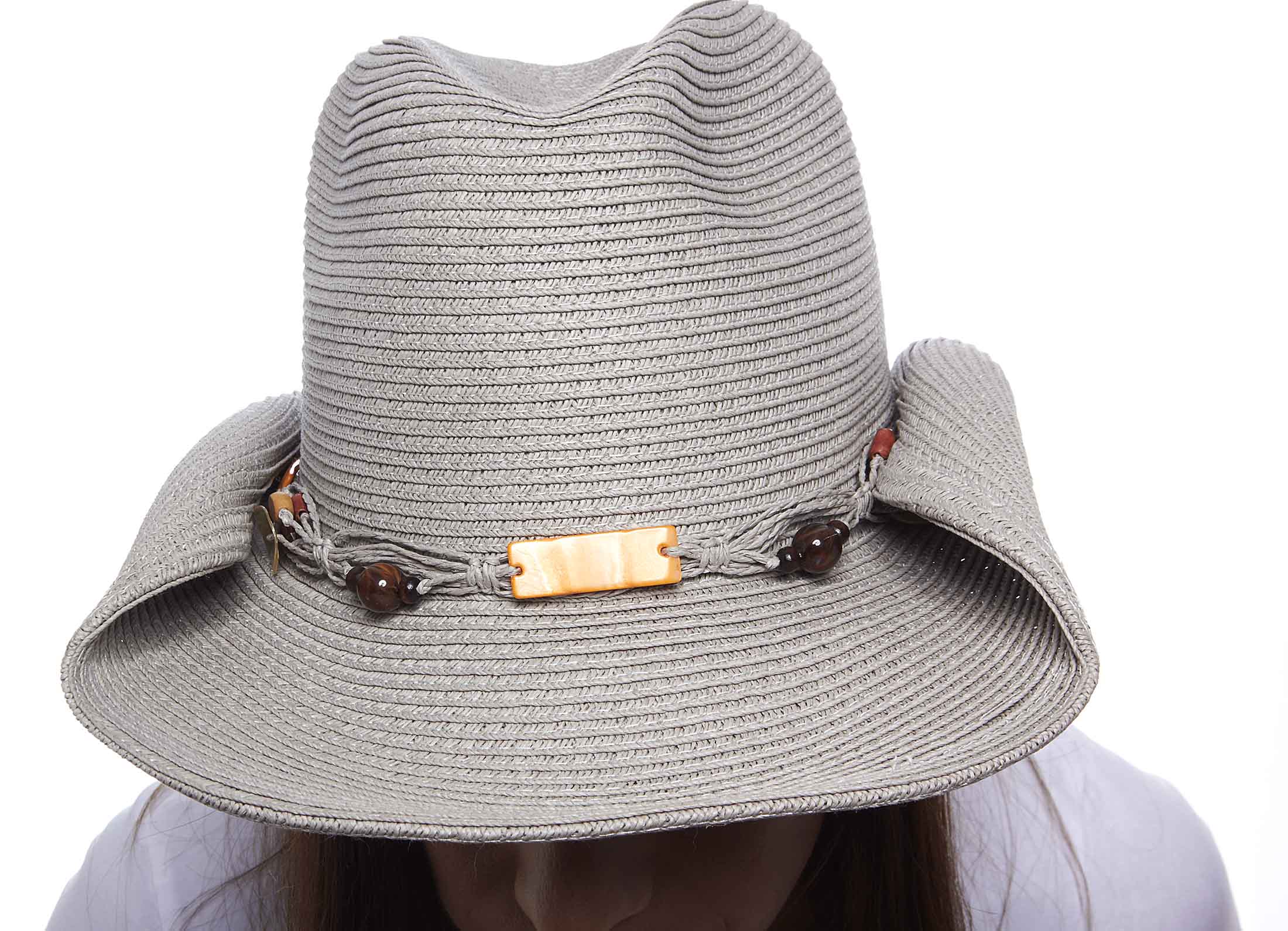 Cassidy Rolled Brim Cowboy Hat with Beaded Band