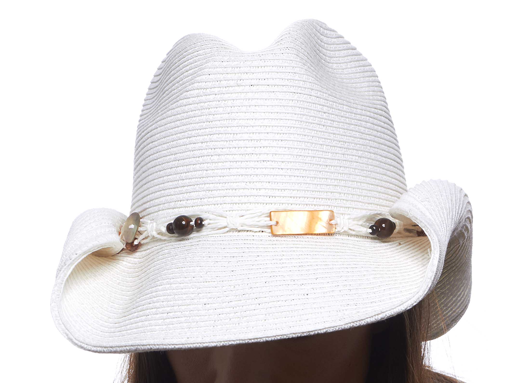 Cassidy Rolled Brim Cowboy Hat with Beaded Band