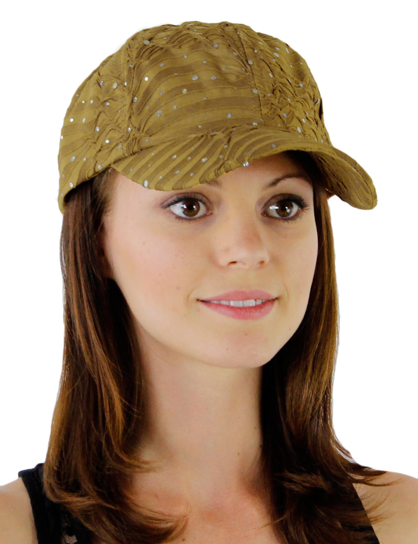 Glitzy Game Sequin Trim Baseball Cap for Ladies