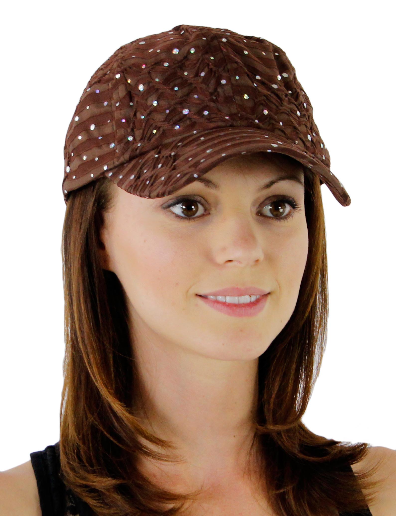 Glitzy Game Sequin Trim Baseball Cap for Ladies