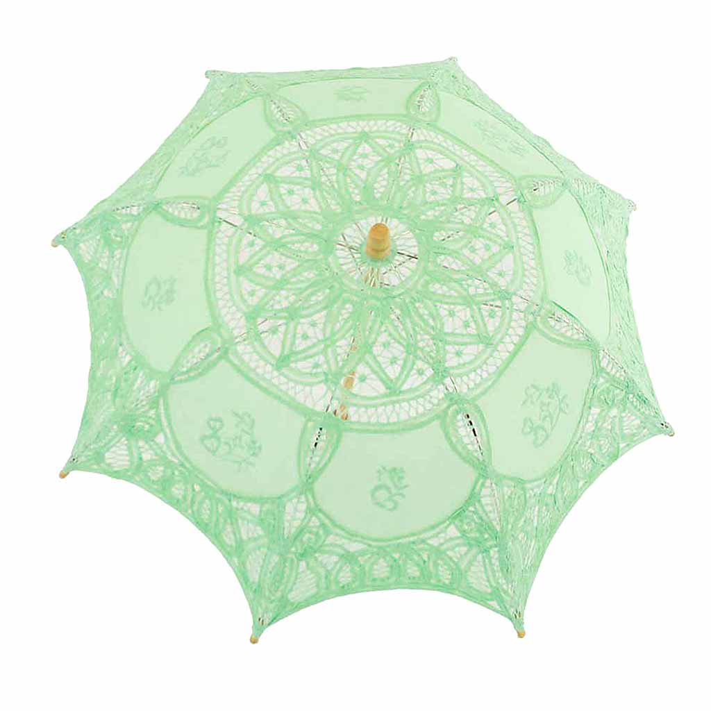Battenburg Lace and Floral Parasol in Small Size