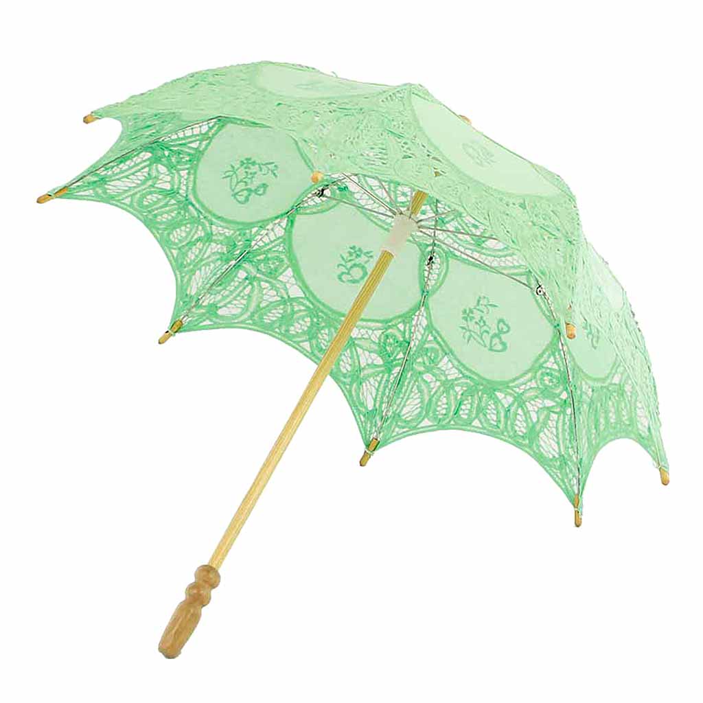 Battenburg Lace and Floral Parasol in Small Size