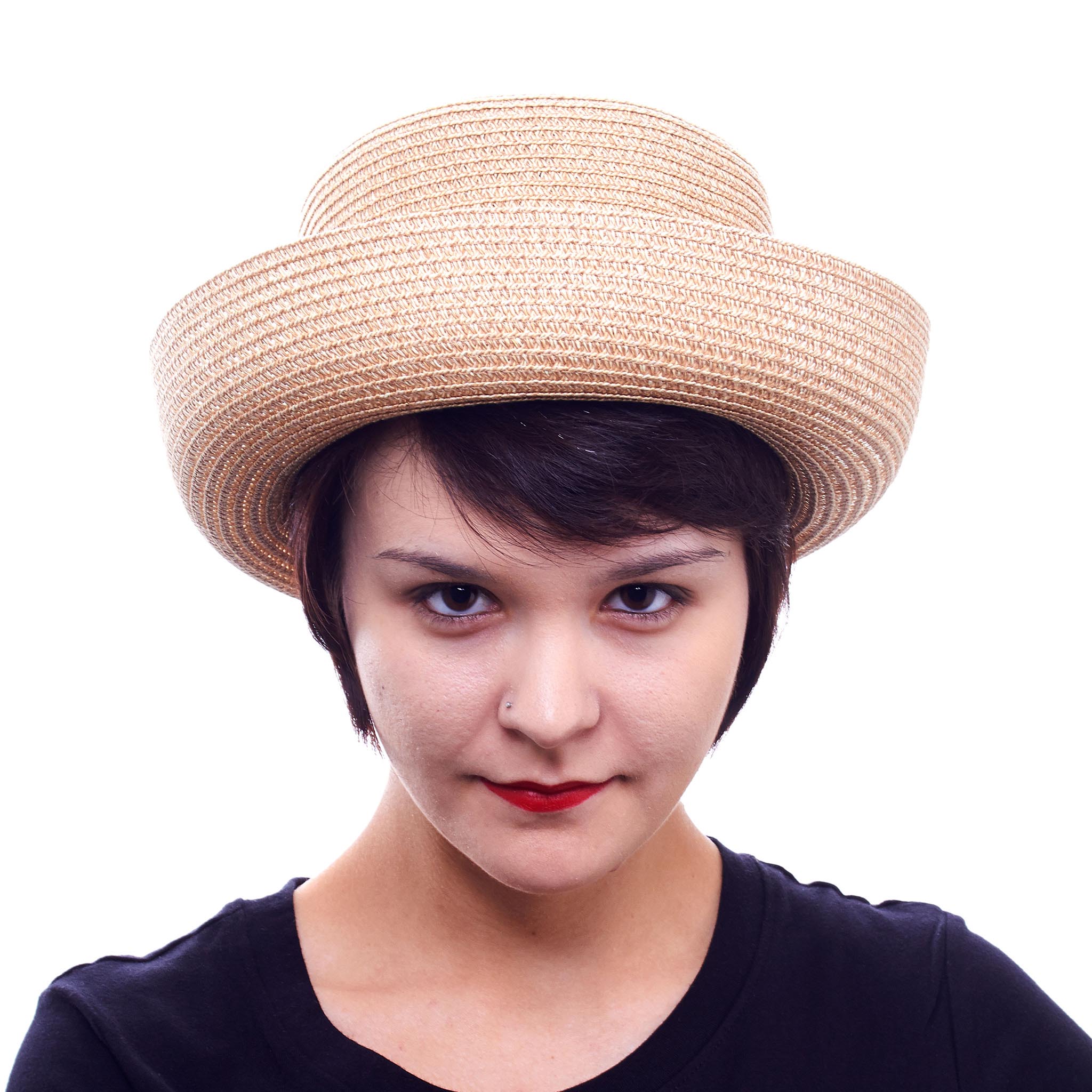 Crushable Jaunty Straw Hat with Turned up Brim for Ladies eBay