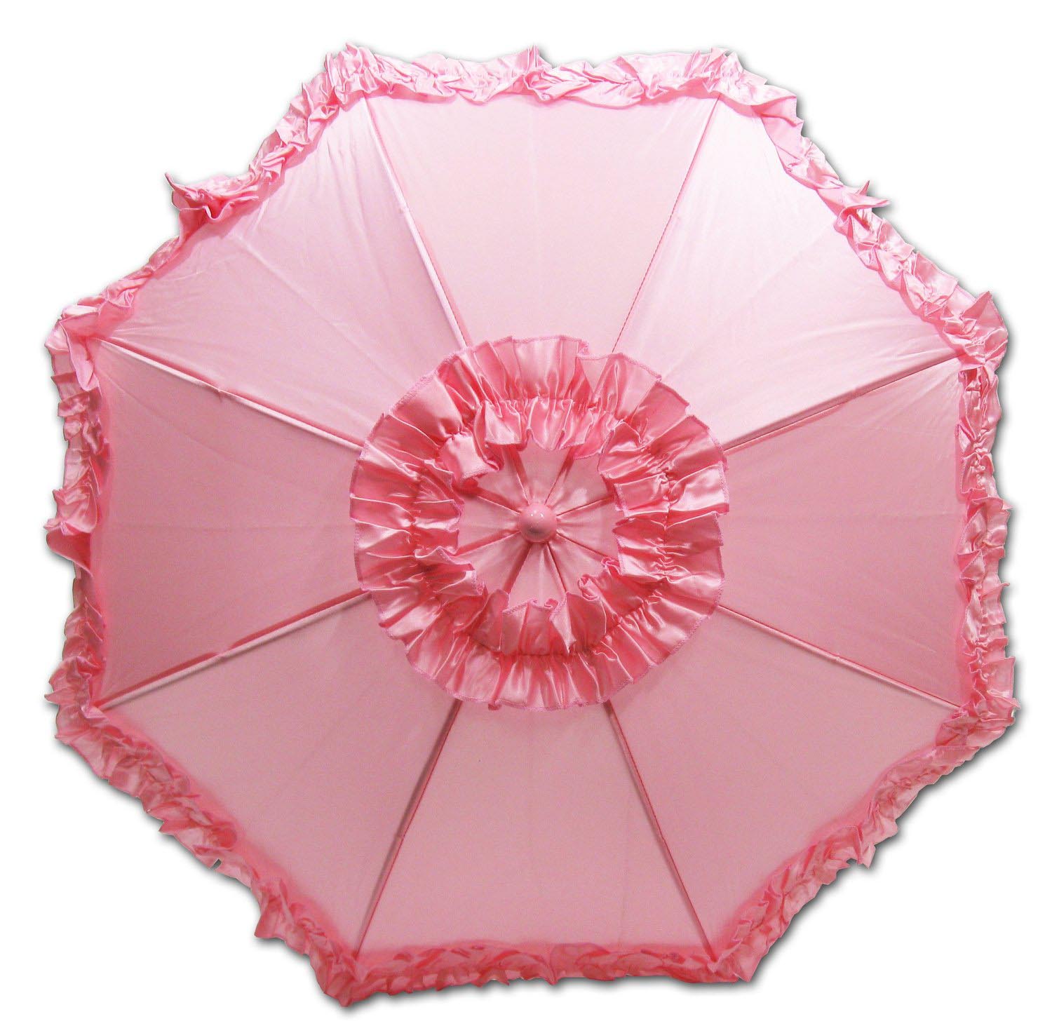 Ruffled Dream Satin Parasol Umbrella
