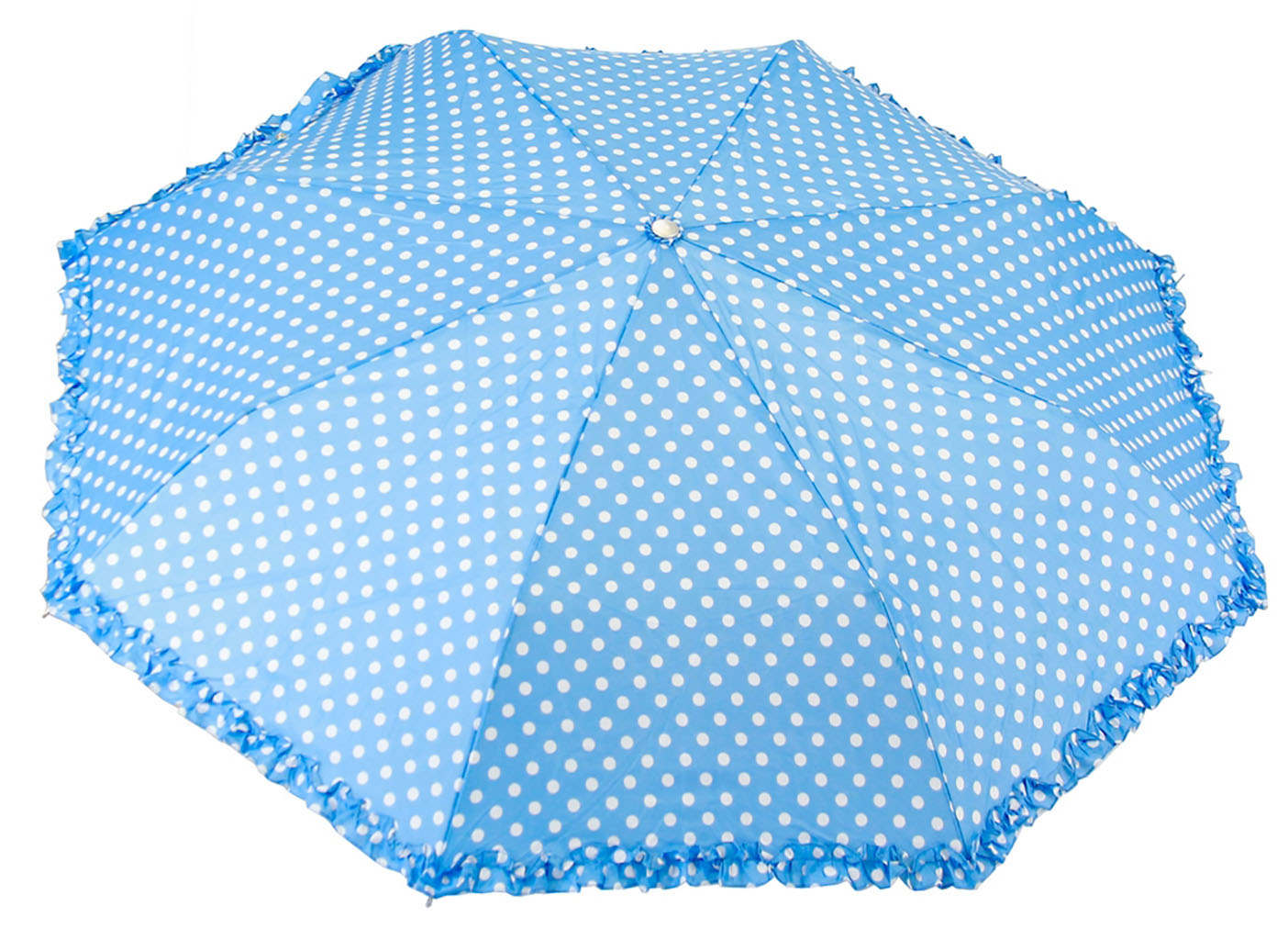 Whimsical White Polka Dot and Ruffle Foldup Umbrella eBay