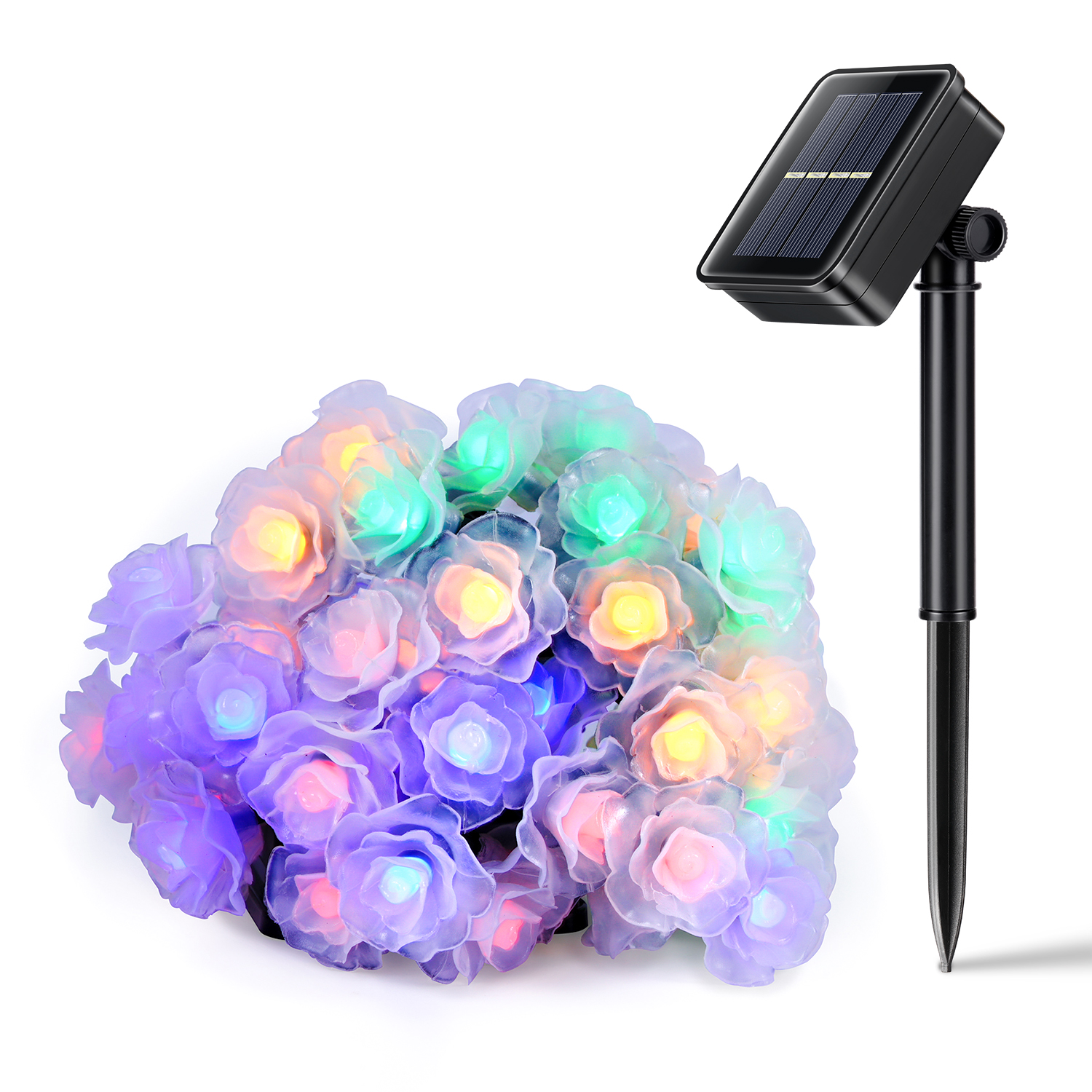solar multi coloured fairy lights