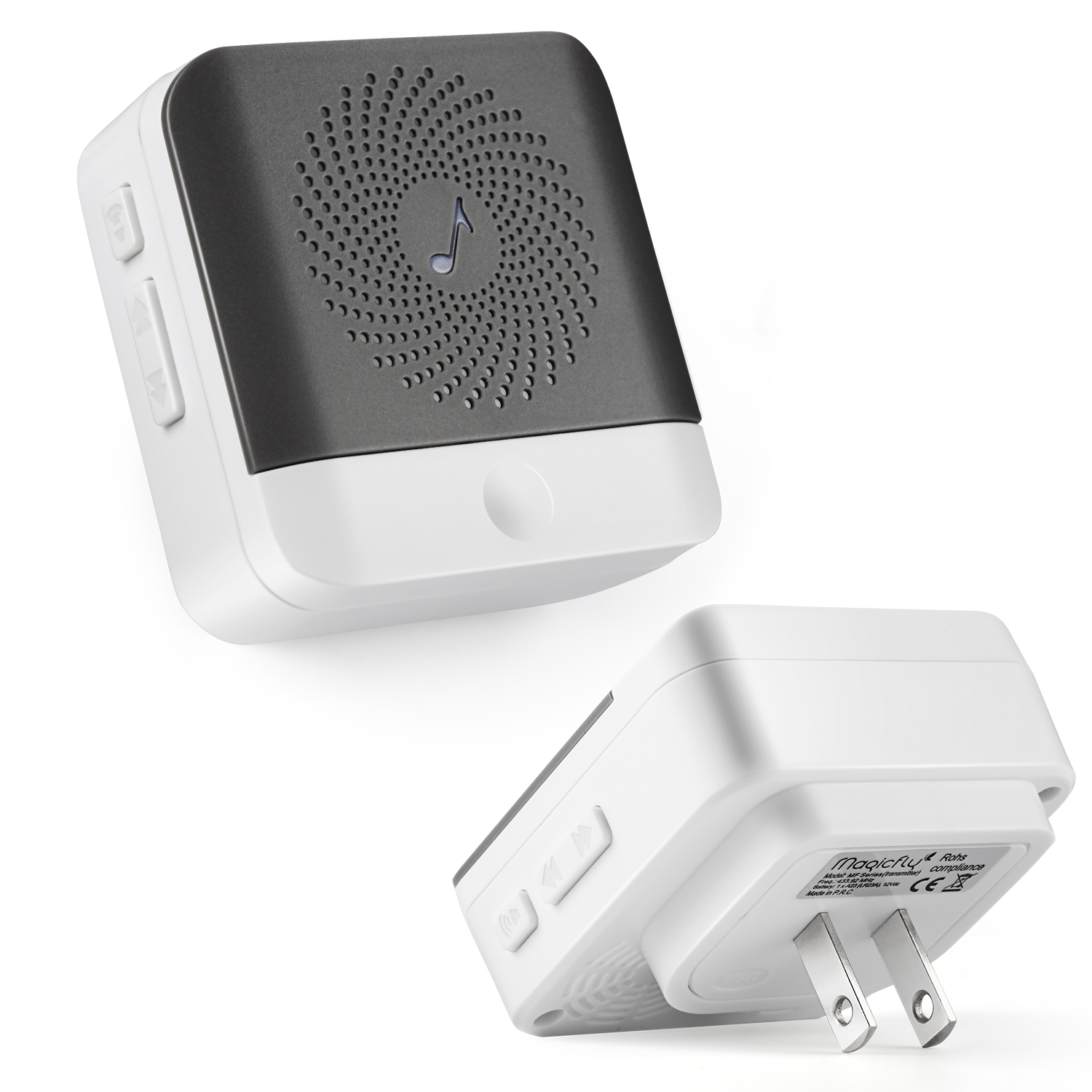 Magicfly Wireless Doorbell 500Ft 52 Chimes 2 Plug in Receiver 2 Battery