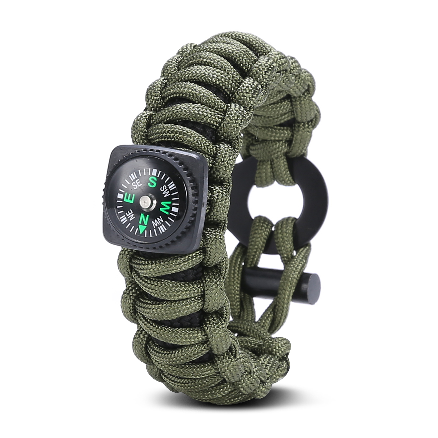 Survival Bracelet Paracord Whistle Gear Flint Fire Starter Scraper Kits