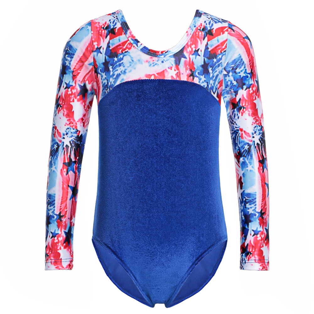 Girls Gymnastic Leotards Shiny Ballet Dance Unitard Sport Dancewear