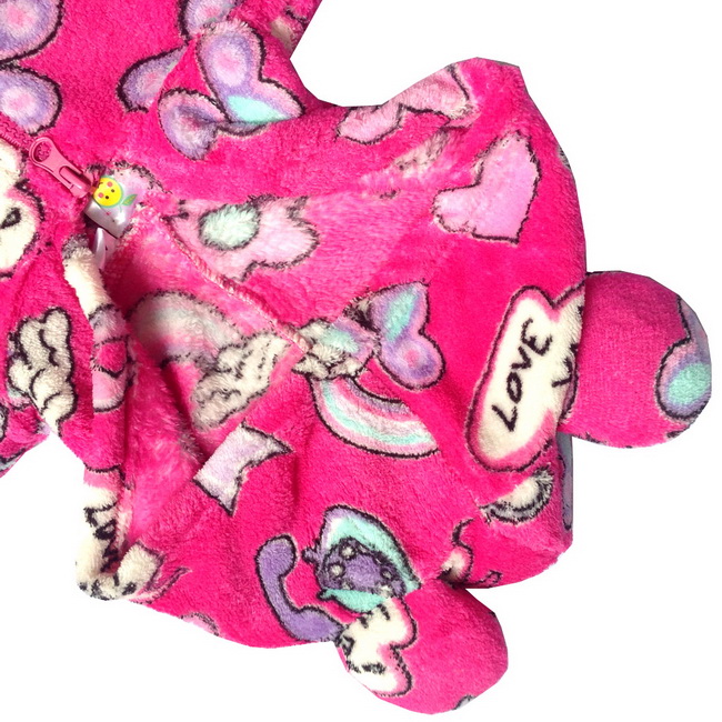 Cute-Girls-Fleece-Soft-Footed-Hooded-Pajamas-One-piece-Sleepwear-Nightgown-3-12Y