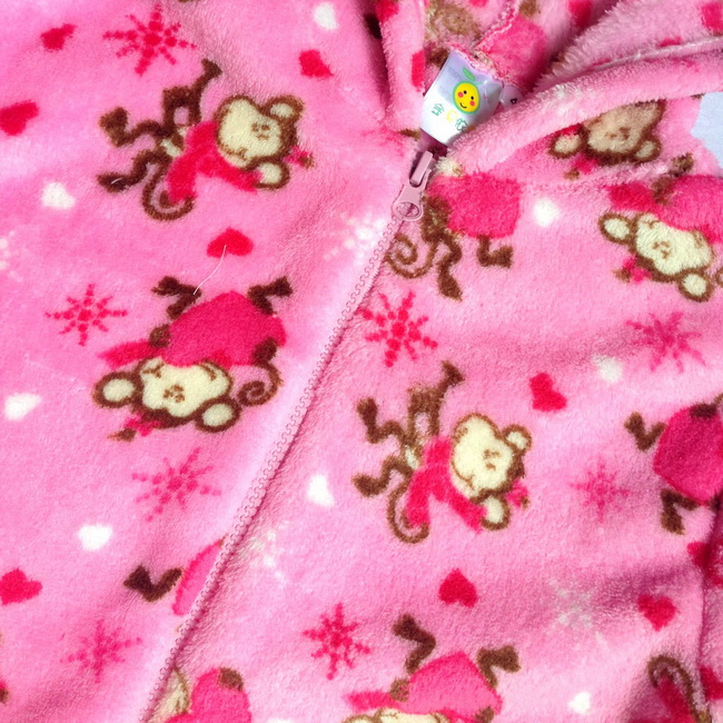 Cute-Girls-Fleece-Soft-Footed-Hooded-Pajamas-One-piece-Sleepwear-Nightgown-3-12Y