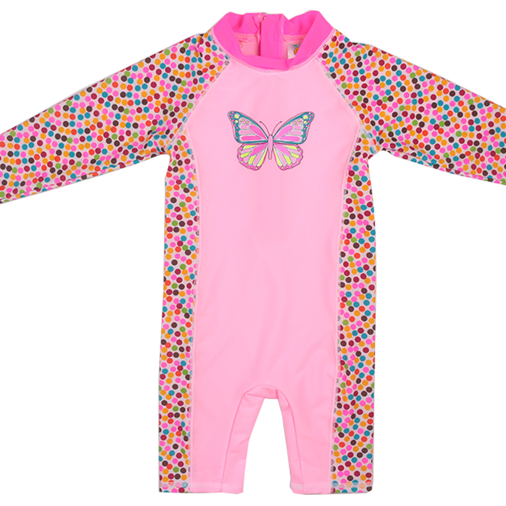 Girls Rash Guard SPF 50+ Swimsuit Onepiece Emoji Bathing Swimming