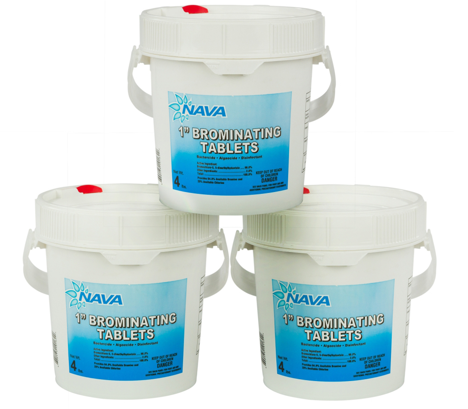 NAVA 1" Inch Swimming Pool & Spa Bromine Sanitizer Tabs Tablets 12