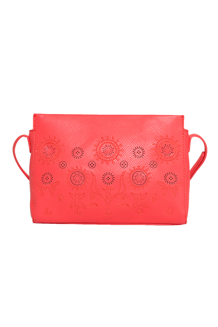 Desigual Vegas Vanesa Bag White Lemon Red Patterned Faux Leather RRP�54