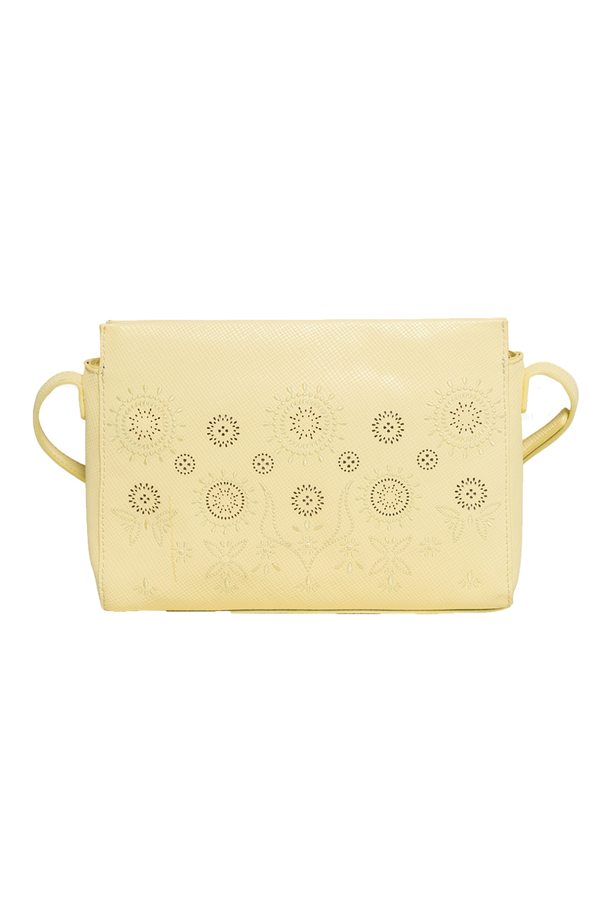 Desigual Vegas Vanesa Bag White Lemon Red Patterned Faux Leather RRP�54