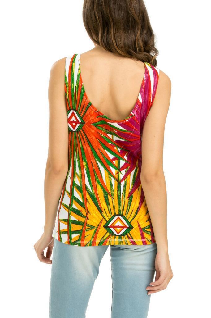 WHITE /& BRIGHT STRIKING DESIGUAL BELGIQUE VEST TOP S-XL 10-16 RRP£44 NAVY