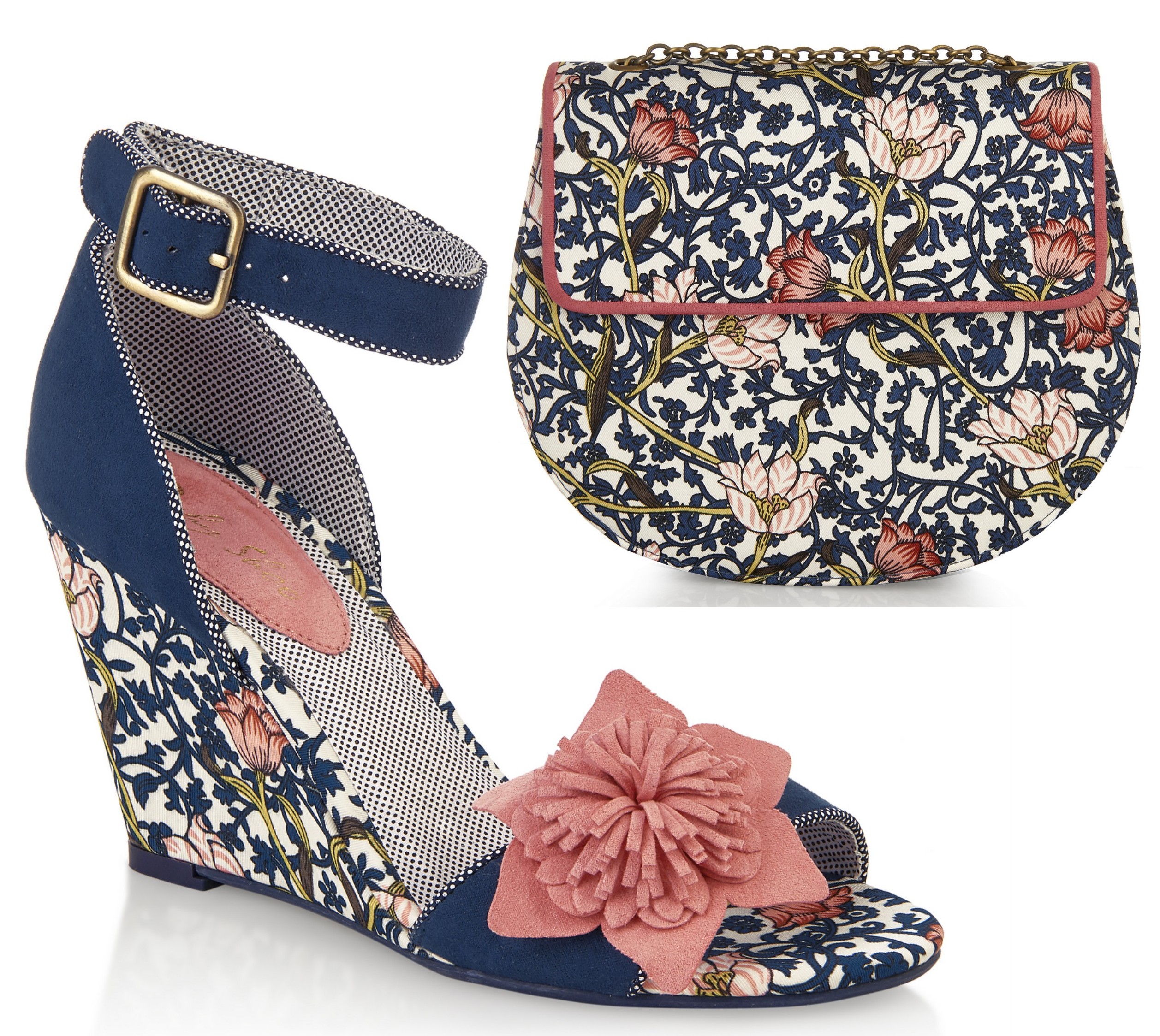 Matching Miami Bag Navy Coral Floral 