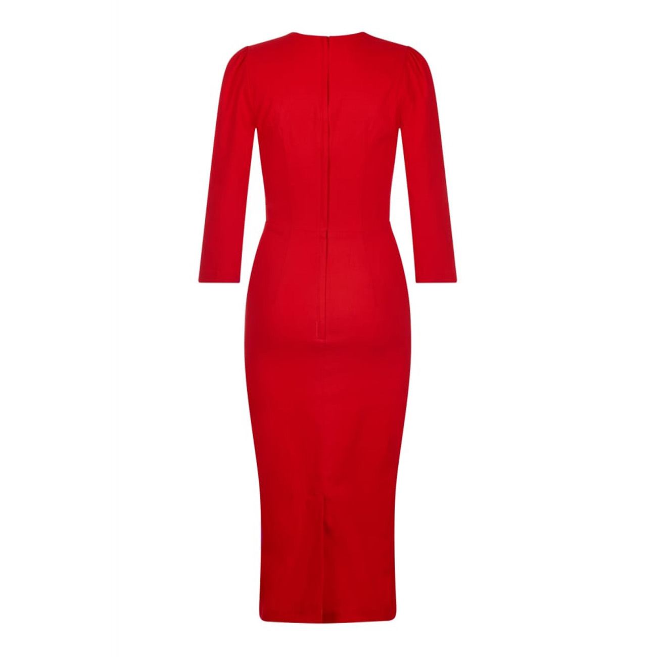 Collectif Vintage Red Black Vanessa Starlet Pencil Dress Sz 8-22 1950s