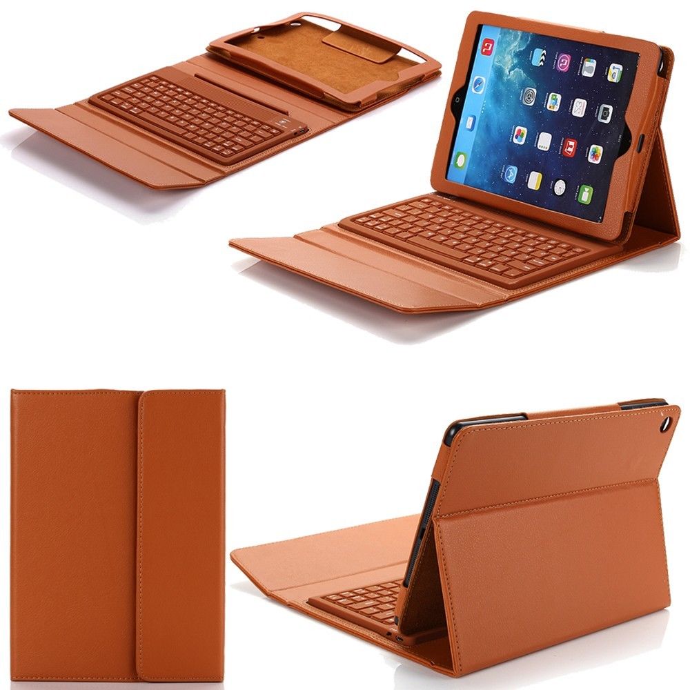 Wireless Bluetooth Keyboard Stand Folio Leather Case Cover For Apple