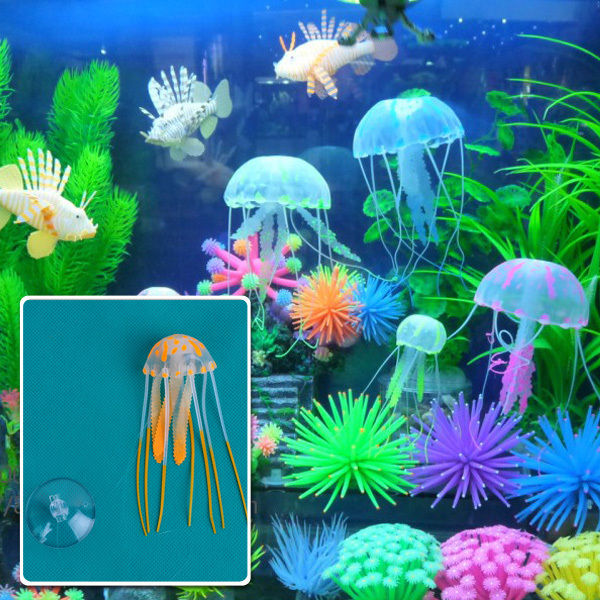 Nice Beauty Artificial Fake Jellyfish Ornament for Aquarium Fish Tank 6