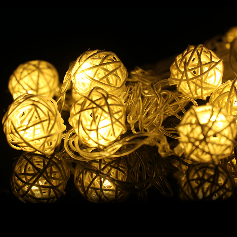 20 LED Garland Rattan Vine Ball Globe Fairy String Lights Party Home Decoration eBay