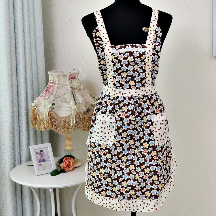 1pc Women Home Kitchen Cooking Bib Flower Style Lace Apron Dress With Pocket eBay