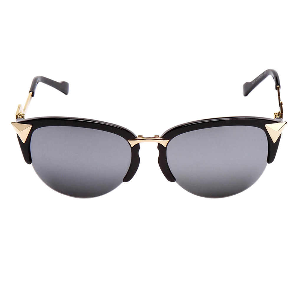 Womens SemiRimless Cateye Sunglasses Half Frame Metal Eyewear Glasses