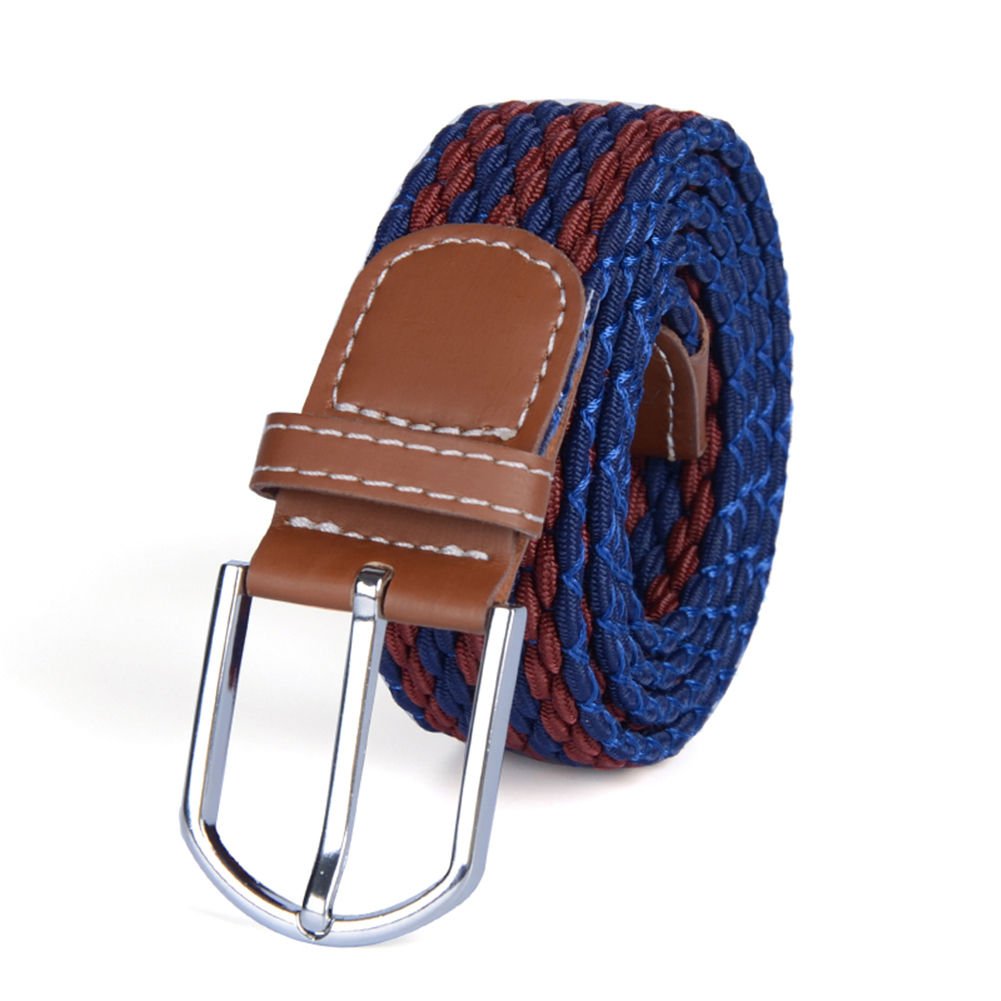 Mens Womens Elastic Cotton Stretch Braided Belts Tabbed Twisted Casual
