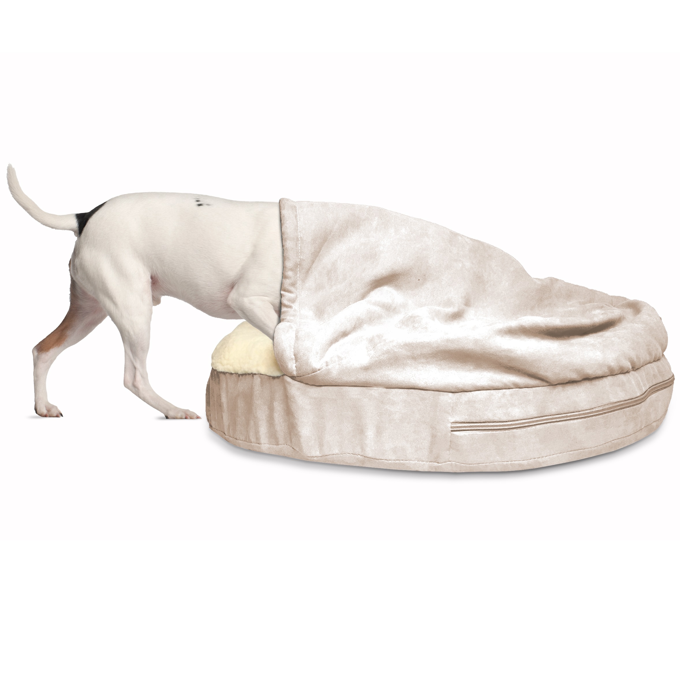 FurHaven Faux Sheepskin Snuggery Orthopedic Dog Cave Bed Pet Bed eBay