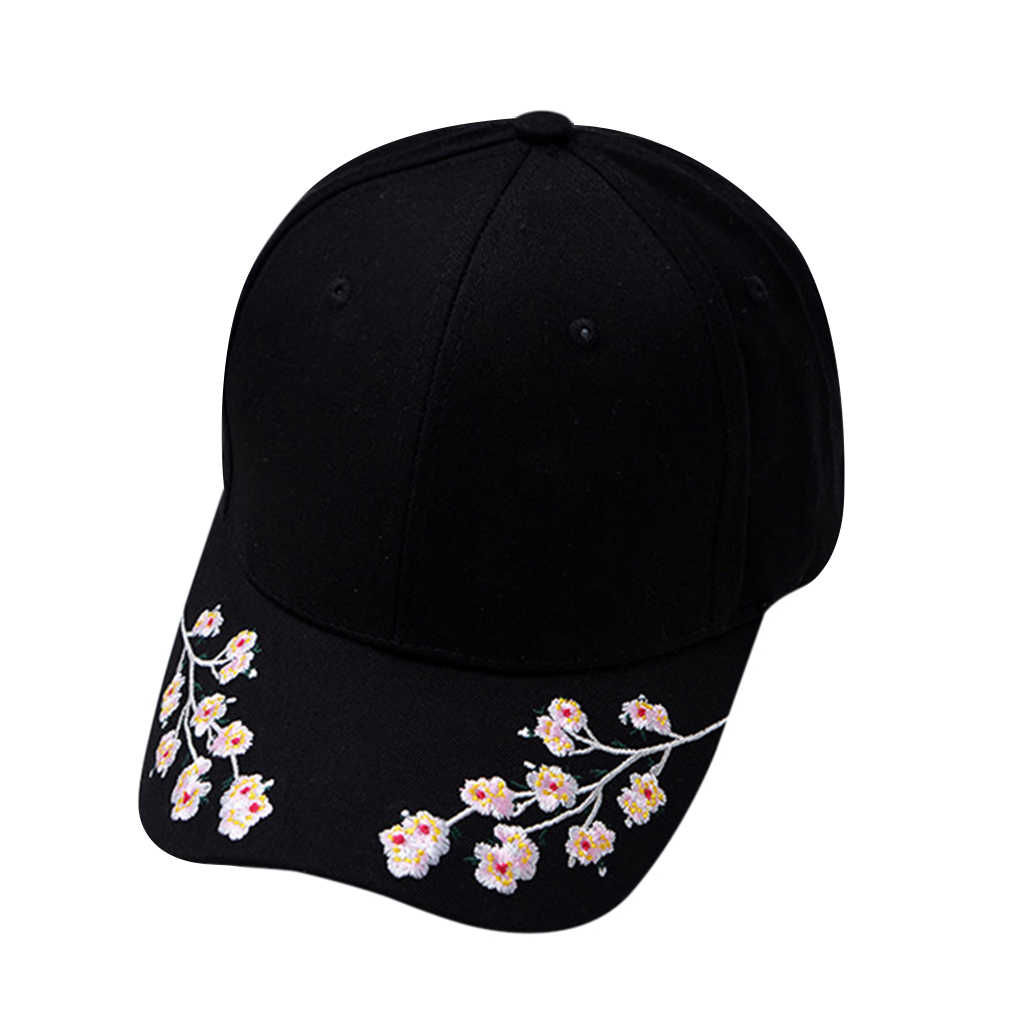 Hot Women Fashion Sakura Pattern Embroidery Baseball Cap Sun Hat Cool HipHop eBay