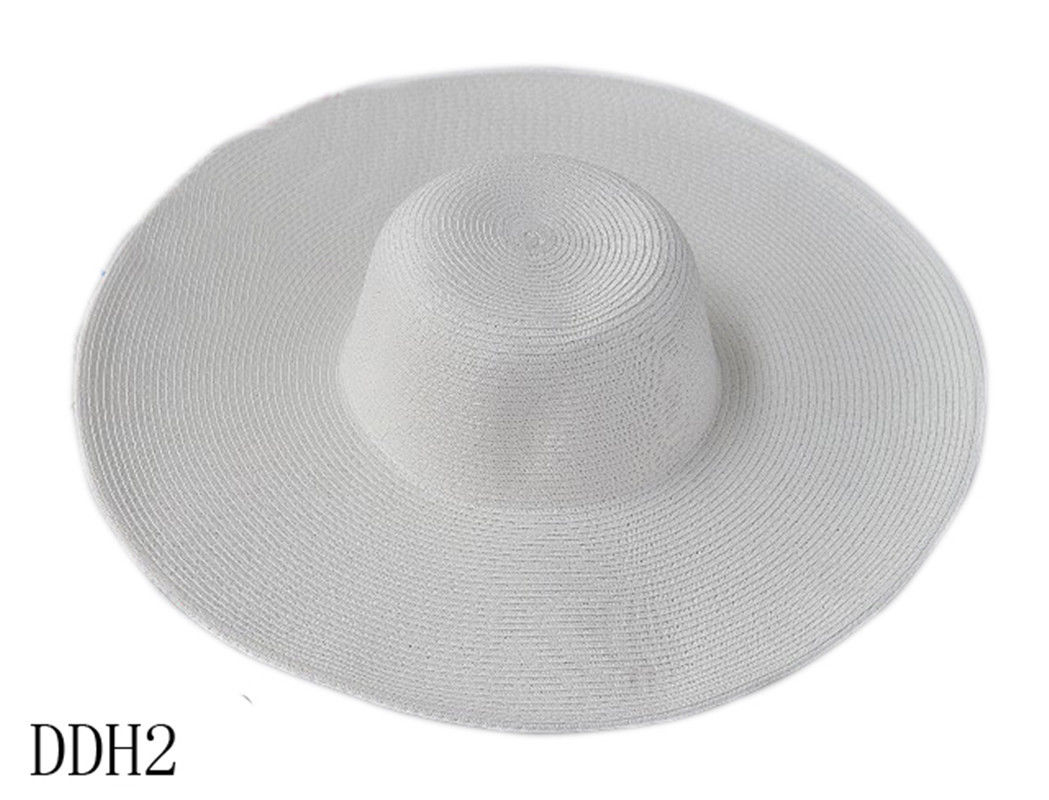 Fashion Womens Wide Large Brim Floppy Summer Beach Sun Hat Straw Derby Cap New - Picture 10 of 10