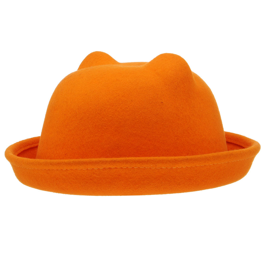 New Vintage Unique Women Men Cute Wool Cat Ears Hat Cap Christmas Derby Bowler - Picture 5 of 9